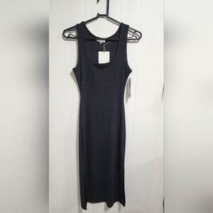 Olivia Grey Black Ribbed Sleeveless Maxi Dress XS - New With Tags